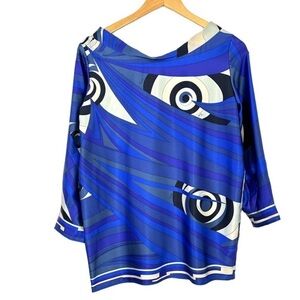 Blue Patterned Women's Top